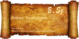 Bakos Szalviusz névjegykártya